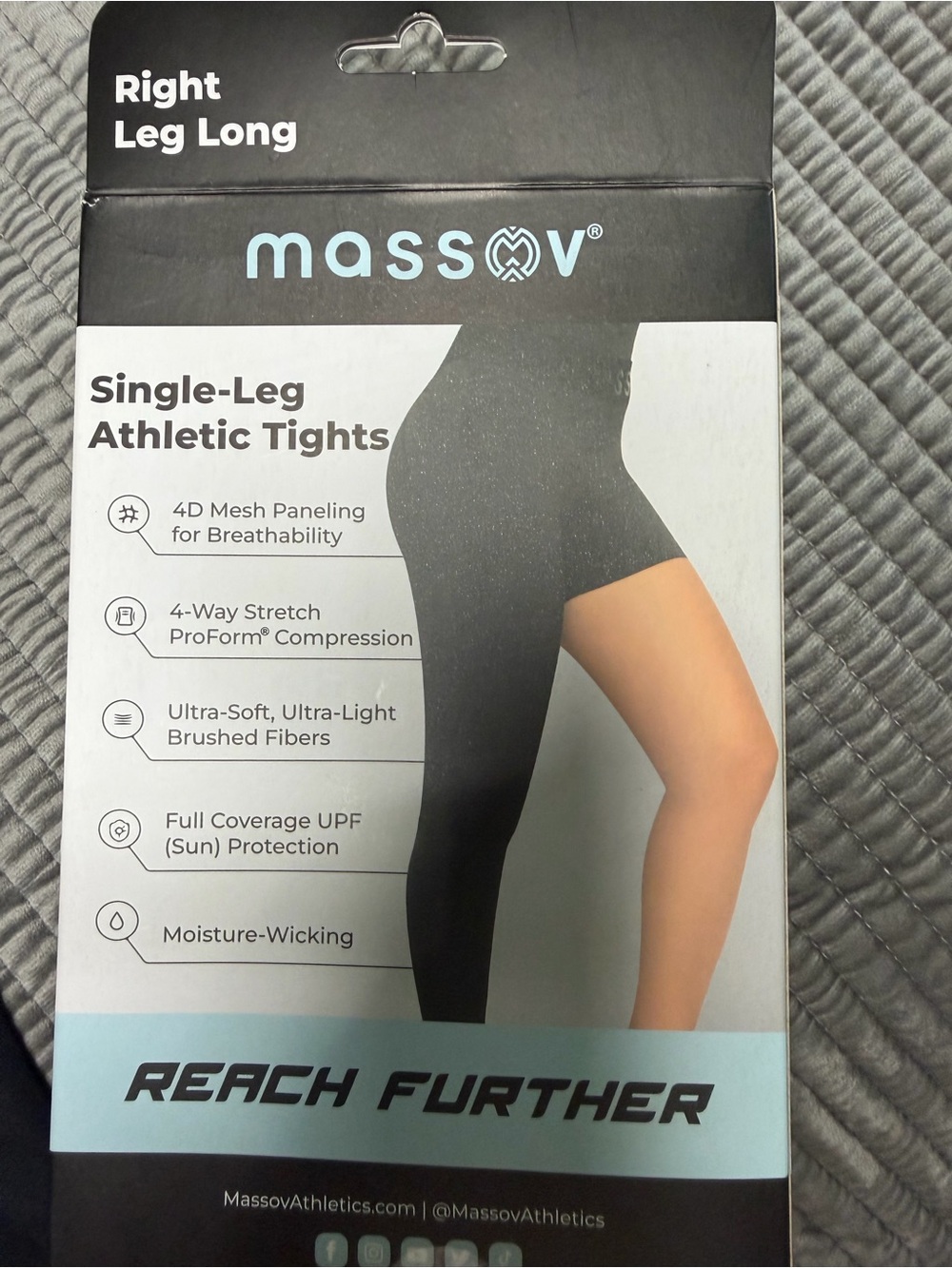 Single-Leg Athletic Tights - Black - Picture 3 of 4